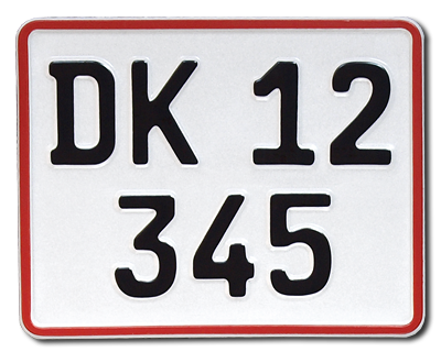 14. Danish MC plate smaller size white reflex 195 x 155 mm